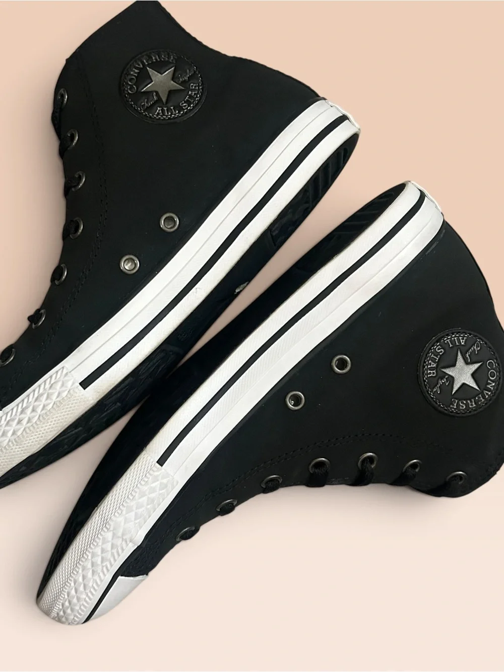 Converse Chuck Taylor Graphite Glitter Leather High Top Sneakers Youth Size 5